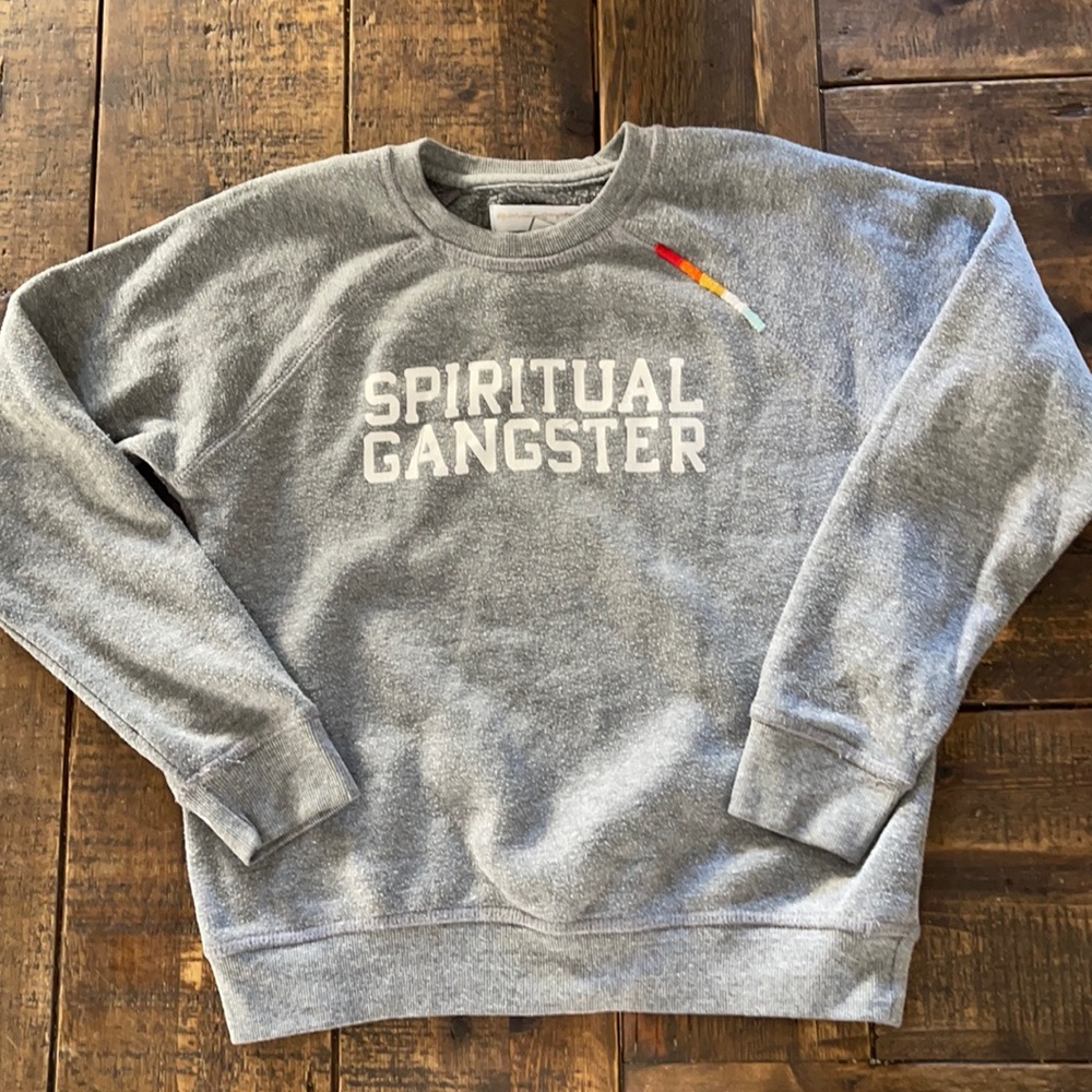 Spiritual Gangster grey sweatshirt. Size 10.